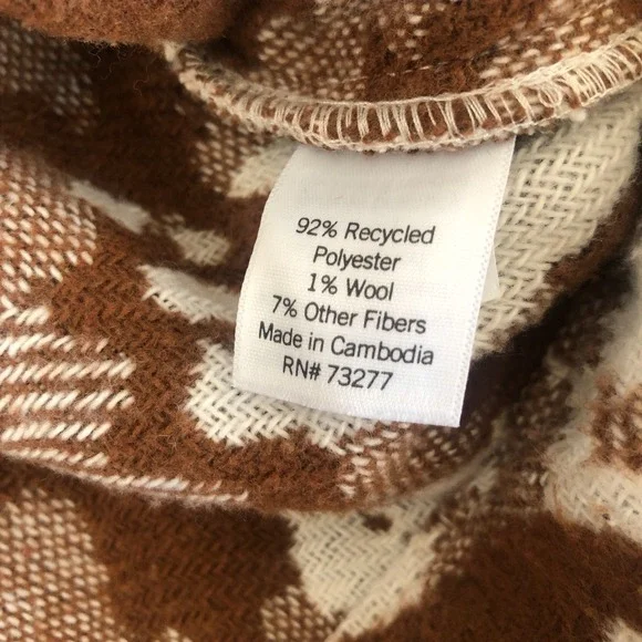 Sonoma Goods for Life Cropped Brown Cow Print Jacquard Bomber Jacket Sz M - Picture 14 of 16